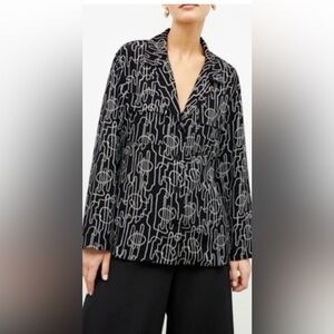 M.M. LaFleur Alyssa Jacket Washable Silk Symphony Print XS $379